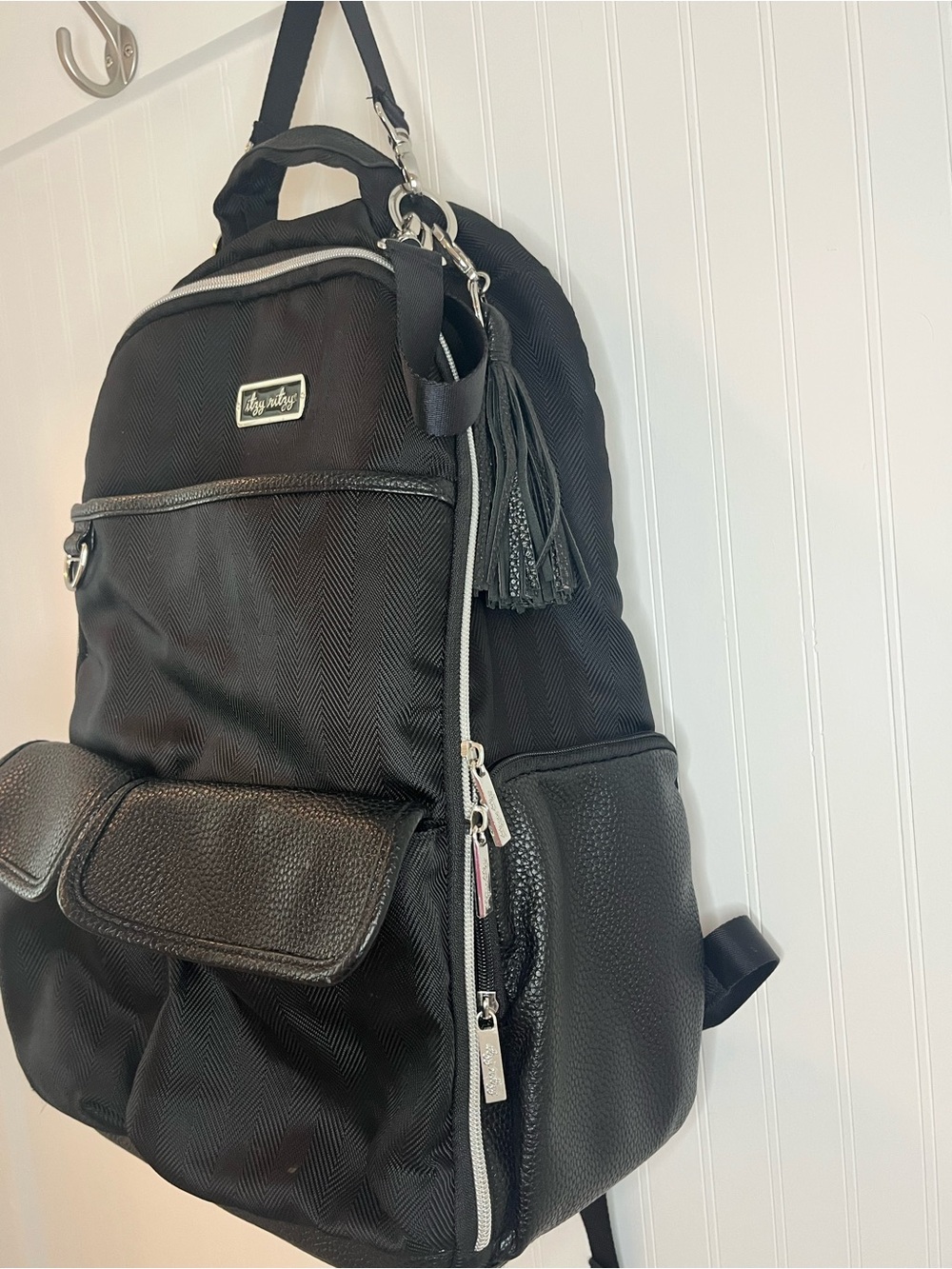 Itzy Ritzy Black Baby Diaper Backpack - Picture 2 of 5